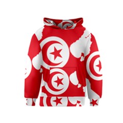 Tunisia Flag Map Geography Outline Kids  Pullover Hoodie