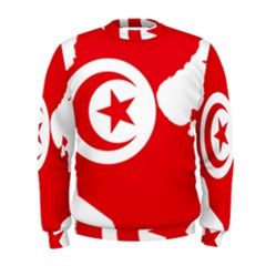 Tunisia Flag Map Geography Outline Men s Sweatshirt