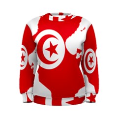 Tunisia Flag Map Geography Outline Women s Sweatshirt