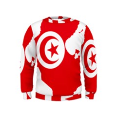 Tunisia Flag Map Geography Outline Kids  Sweatshirt