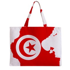 Tunisia Flag Map Geography Outline Zipper Mini Tote Bag