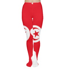 Tunisia Flag Map Geography Outline Tights by Sapixe