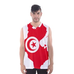 Tunisia Flag Map Geography Outline Men s SportsWear