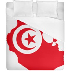 Tunisia Flag Map Geography Outline Duvet Cover (California King Size)