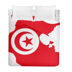 Tunisia Flag Map Geography Outline Duvet Cover Double Side (Full/ Double Size)