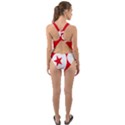 Tunisia Flag Map Geography Outline Cut-Out Back One Piece Swimsuit View2