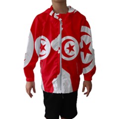 Tunisia Flag Map Geography Outline Kids  Hooded Windbreaker