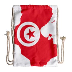 Tunisia Flag Map Geography Outline Drawstring Bag (Large)