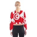 Tunisia Flag Map Geography Outline Cropped Sweatshirt View2