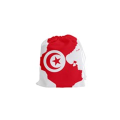 Tunisia Flag Map Geography Outline Drawstring Pouch (XS)