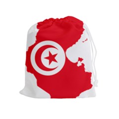Tunisia Flag Map Geography Outline Drawstring Pouch (XL)