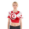Tunisia Flag Map Geography Outline Cotton Crop Top View1