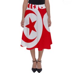 Tunisia Flag Map Geography Outline Perfect Length Midi Skirt