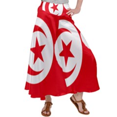 Tunisia Flag Map Geography Outline Satin Palazzo Pants by Sapixe