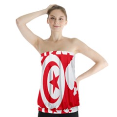 Tunisia Flag Map Geography Outline Strapless Top by Sapixe