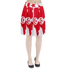 Tunisia Flag Map Geography Outline Pleated Skirt