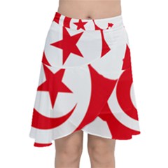 Tunisia Flag Map Geography Outline Chiffon Wrap Front Skirt