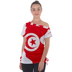 Tunisia Flag Map Geography Outline Tie-Up Tee