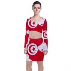 Tunisia Flag Map Geography Outline Top and Skirt Sets