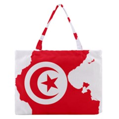 Tunisia Flag Map Geography Outline Zipper Medium Tote Bag