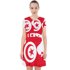 Tunisia Flag Map Geography Outline Adorable in Chiffon Dress