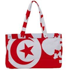 Tunisia Flag Map Geography Outline Canvas Work Bag
