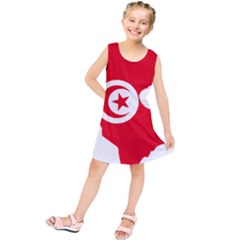 Tunisia Flag Map Geography Outline Kids  Tunic Dress by Sapixe