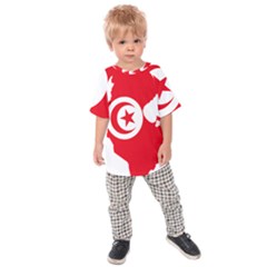 Tunisia Flag Map Geography Outline Kids  Raglan Tee