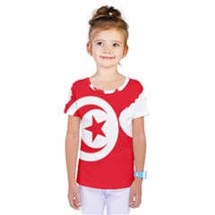 Tunisia Flag Map Geography Outline Kids  One Piece Tee