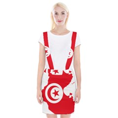 Tunisia Flag Map Geography Outline Braces Suspender Skirt by Sapixe