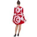 Tunisia Flag Map Geography Outline Long Sleeve Panel Dress View2