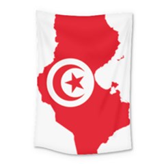 Tunisia Flag Map Geography Outline Small Tapestry