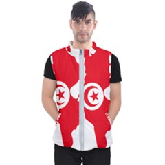 Tunisia Flag Map Geography Outline Men s Puffer Vest