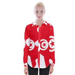 Tunisia Flag Map Geography Outline Womens Long Sleeve Shirt