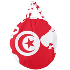 Tunisia Flag Map Geography Outline Giant Round Zipper Tote
