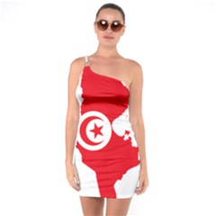 Tunisia Flag Map Geography Outline One Soulder Bodycon Dress