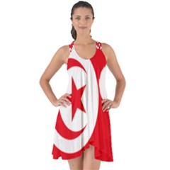 Tunisia Flag Map Geography Outline Show Some Back Chiffon Dress