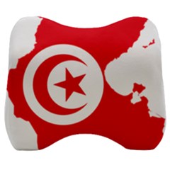 Tunisia Flag Map Geography Outline Velour Head Support Cushion