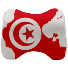 Tunisia Flag Map Geography Outline Head Support Cushion