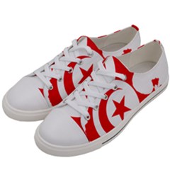 Tunisia Flag Map Geography Outline Women s Low Top Canvas Sneakers