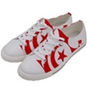 Tunisia Flag Map Geography Outline Women s Low Top Canvas Sneakers View2