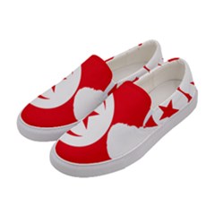 Tunisia Flag Map Geography Outline Women s Canvas Slip Ons by Sapixe
