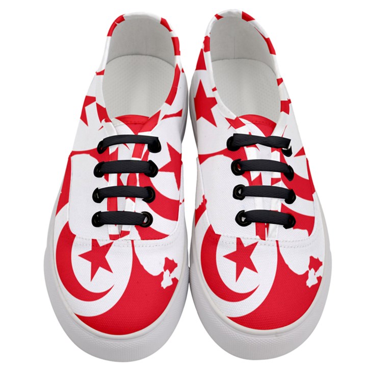Tunisia Flag Map Geography Outline Women s Classic Low Top Sneakers