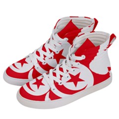 Tunisia Flag Map Geography Outline Men s Hi-Top Skate Sneakers