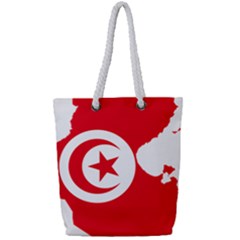 Tunisia Flag Map Geography Outline Full Print Rope Handle Tote (Small)