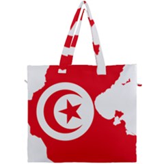 Tunisia Flag Map Geography Outline Canvas Travel Bag