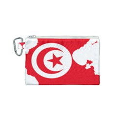 Tunisia Flag Map Geography Outline Canvas Cosmetic Bag (Small)