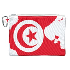 Tunisia Flag Map Geography Outline Canvas Cosmetic Bag (XL)
