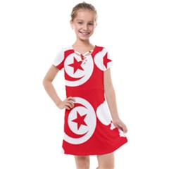 Tunisia Flag Map Geography Outline Kids  Cross Web Dress by Sapixe
