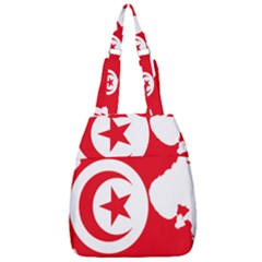 Tunisia Flag Map Geography Outline Center Zip Backpack